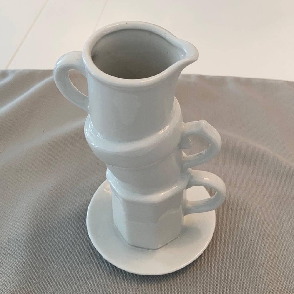 White stacked Creamer - Picture 2 of 4